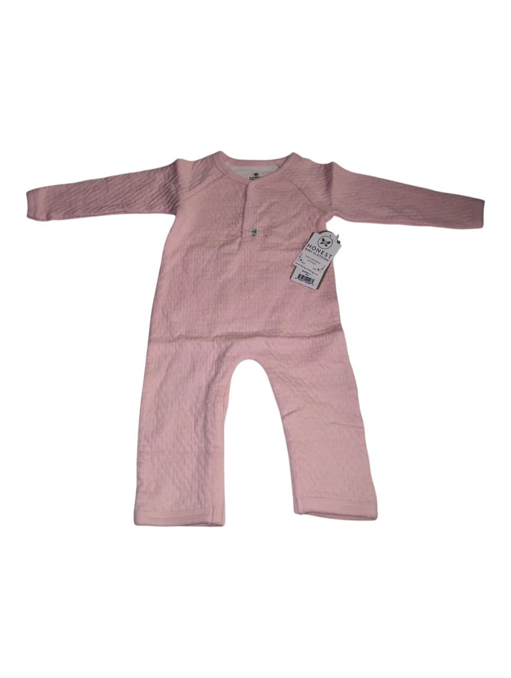 Honest Baby Company Pink Textured Baby One-Piece New 6-9 Months 100% Cotton